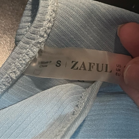 Light Blue Ribbed Bikini Set - Picture 3 of 4